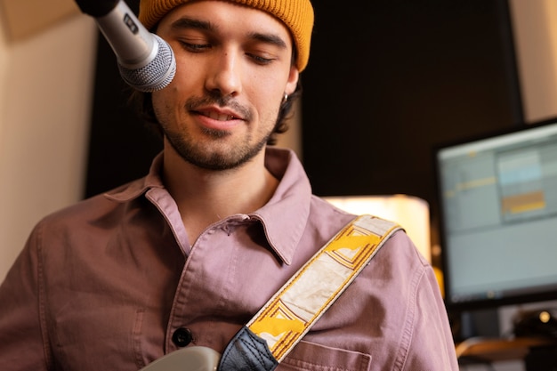 Modern music studio setup for professional singing lessons and vocal coaching programs